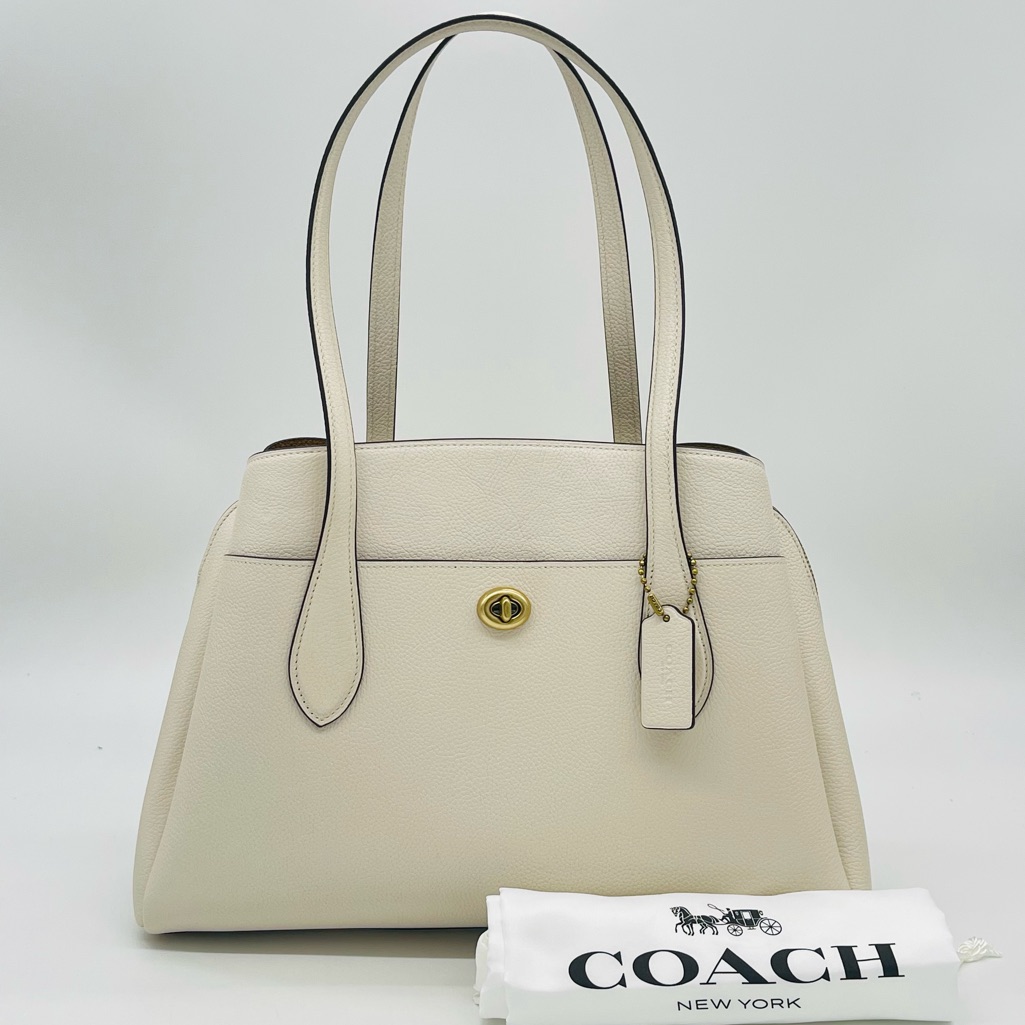 Coach Lora Posished Pebble Leather Carryall Bag